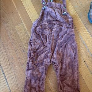 Kids Corduroy Overalls - Burnt Orange